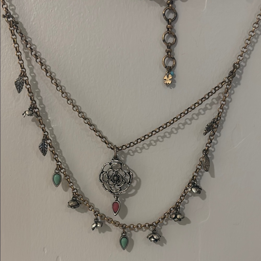 Lucky Brand Silver and Gold Layered Necklace
